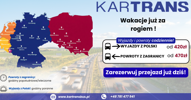KARTRANS codziennie z Polski i do Polski