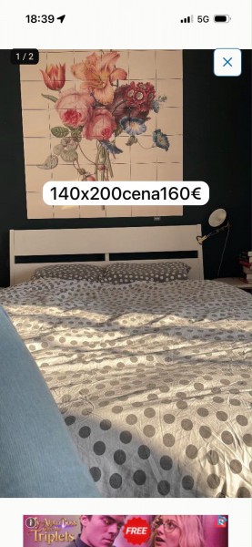 Łóżko białe 140x200