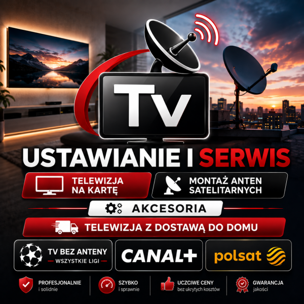 Telewizja i anteny satelitarne montaż, ustawianie, serwis Szybko i profesjonalnie