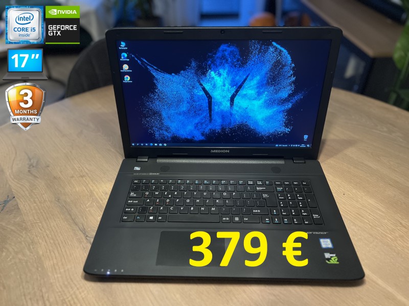 MEDION ERAZER, i5, 12GB RAM, GTX 950M 4GB, SSD+HDD, 17 cali, możliwy dowóz