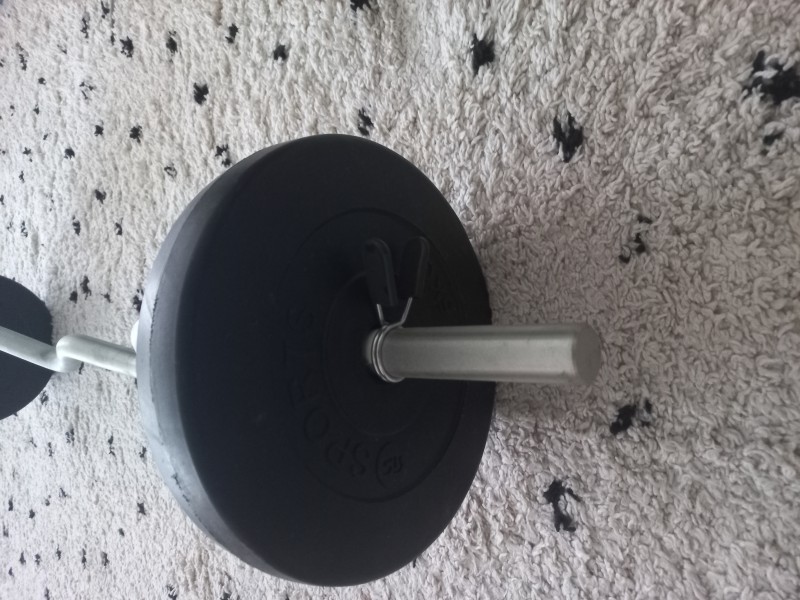 Sztanga łamana EZ 30 mm + 2 × 5 kg obciążenia + 2 zaciski
