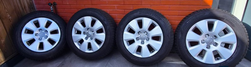 Zimowe opony z felgami audi